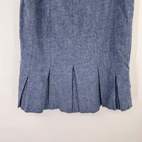 Talbots Womens Blue Wool Skirt Pleated Size 6 lined knee length - Picture 6 of 11